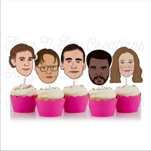 The Office inspired cupcake toppers/ cake toppers